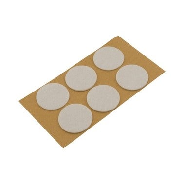 Podkładki filcowe samoprzylepne białe, ⌀40 mm, 6 szt.