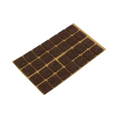 Podkładki filcowe samoprzylepne brąz 20x20 mm (28 szt.)