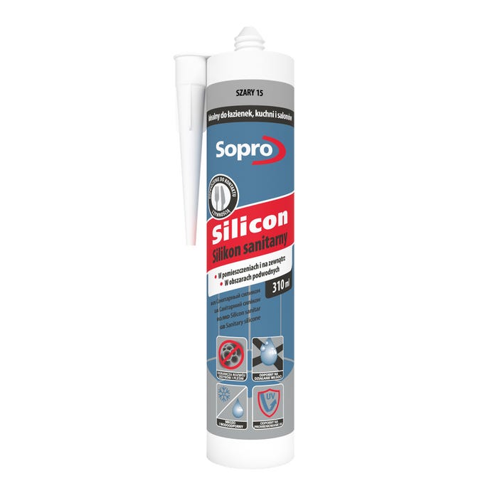 Silikon sanitarny Sopro 15 szary 310 ml