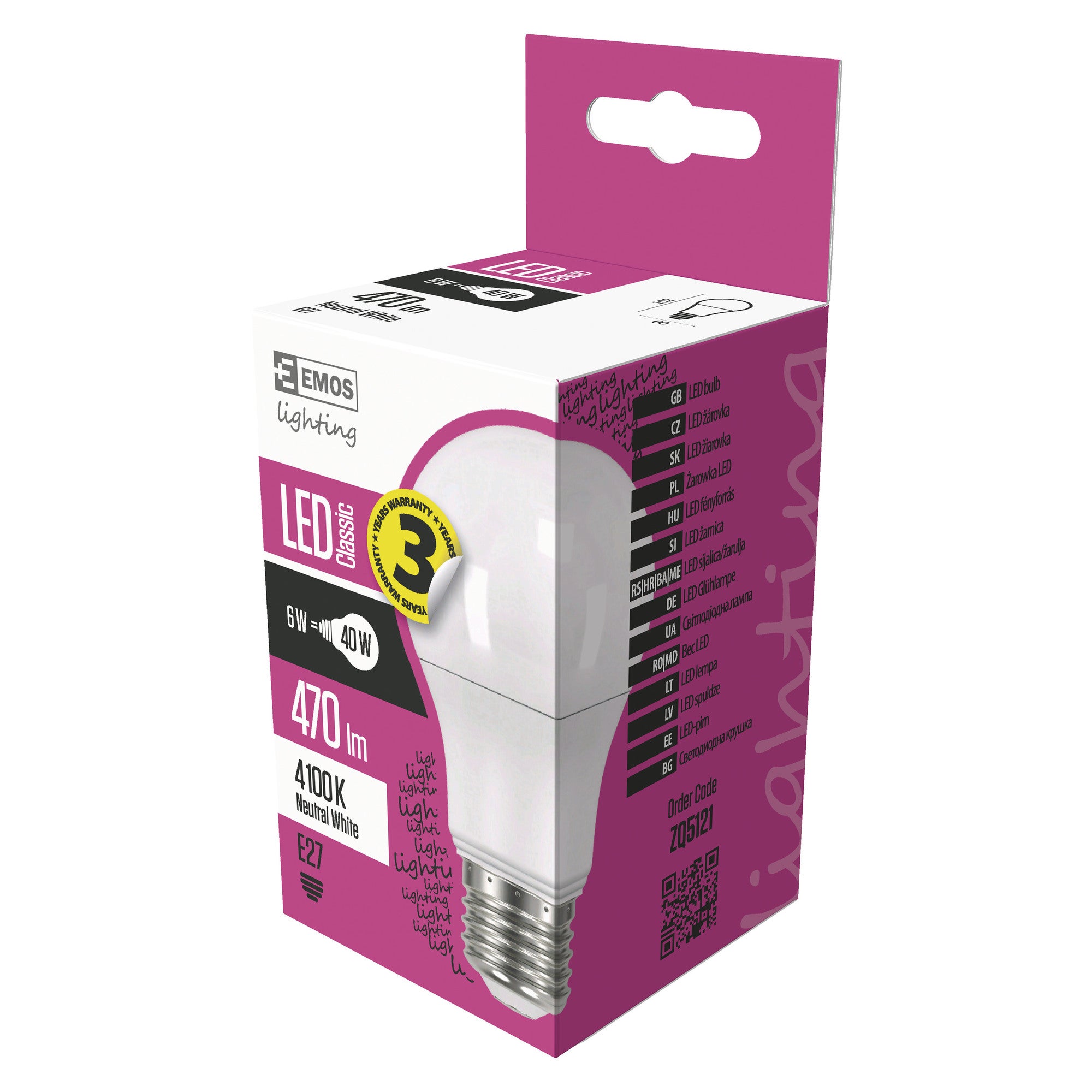 Żarówka LED E27 A60 4W 470lm 4000K
