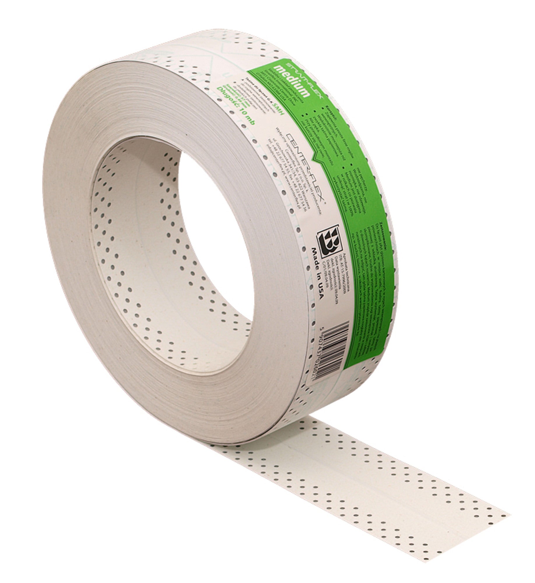 Taśma do połączeń i narożników wewnętrznych płyt g-k SMH-MEDIUM zielona 10 mb 1