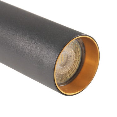 Zestaw szynoprzewodów 1-fazowy MARIBEL 3x GU10, szynoprzewód 1m, kolor czarno-złoty, oprawy wiszące, przewód 1m,wymienny odbłyśnik (czarny lub złoty) 2