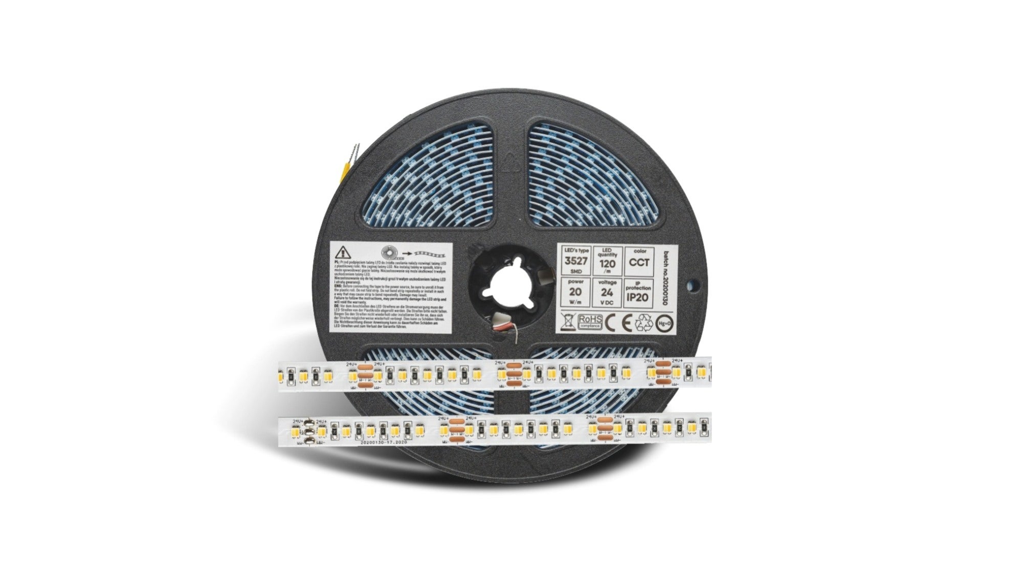 Taśma PRO 3Y 24V 600 LED 3527 SMD 20W CCT