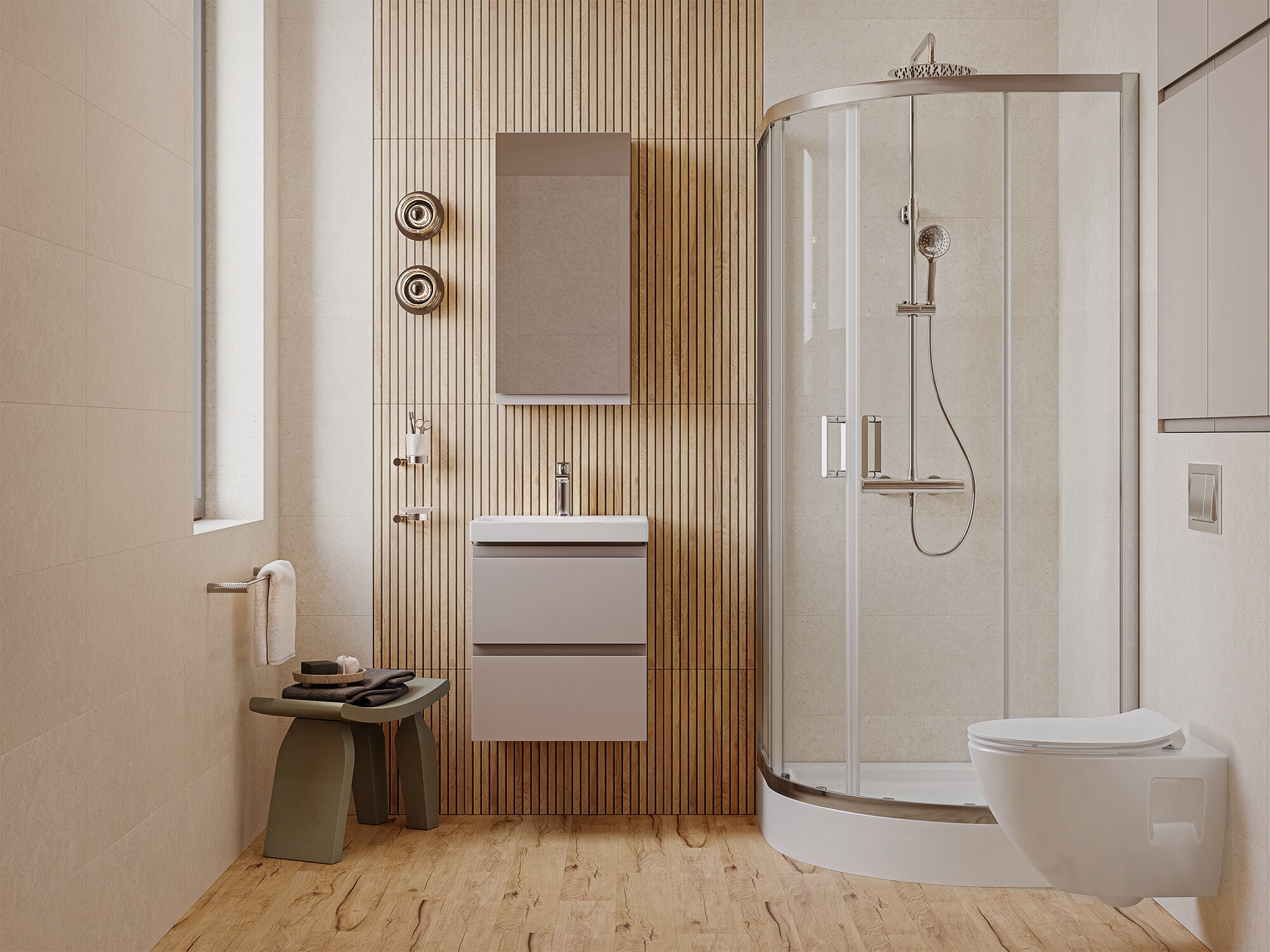 Szafka z umywalką Cersanit Moduo Slim 50 cm kaszmir 1