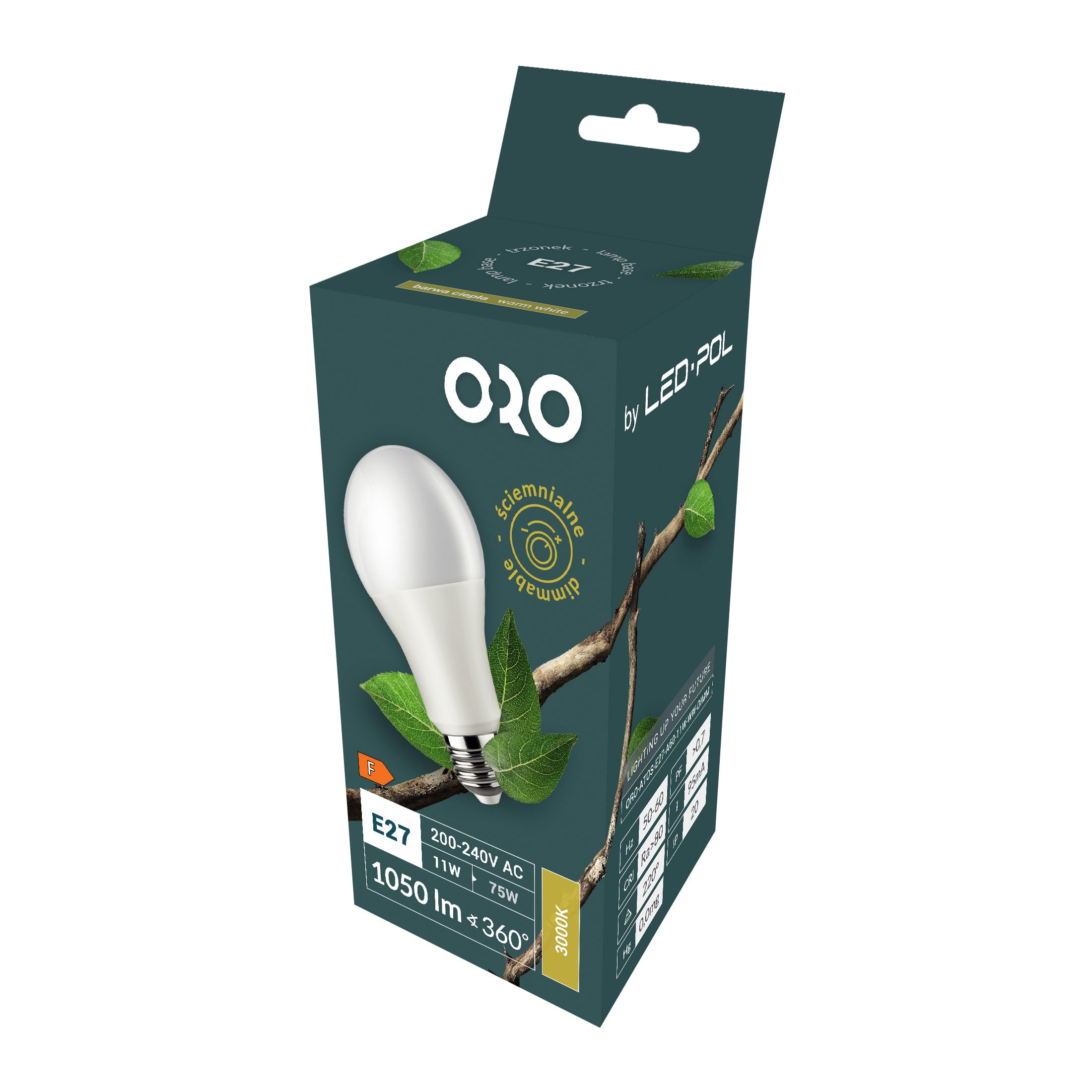 Żarówka LED E27 A60 11W 1055lm 3000K ściemnialna TRIAC 2