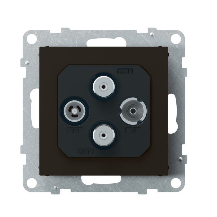 SUNO czarne gniazdo TV-R-2xSAT
