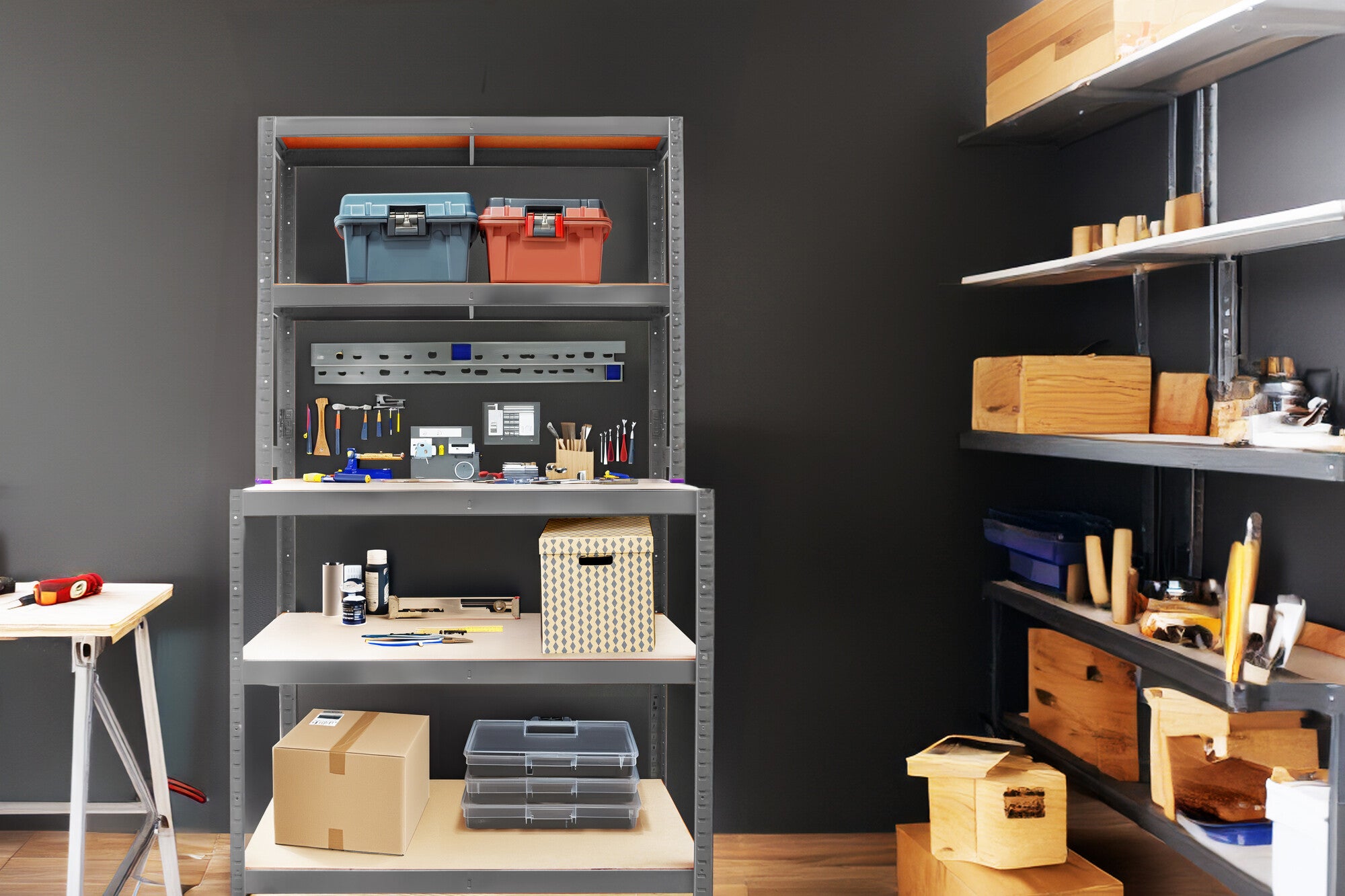 Regał magazynowy Multi wym. 180x100x30/60 cm, 5 półek, 200 kg 3