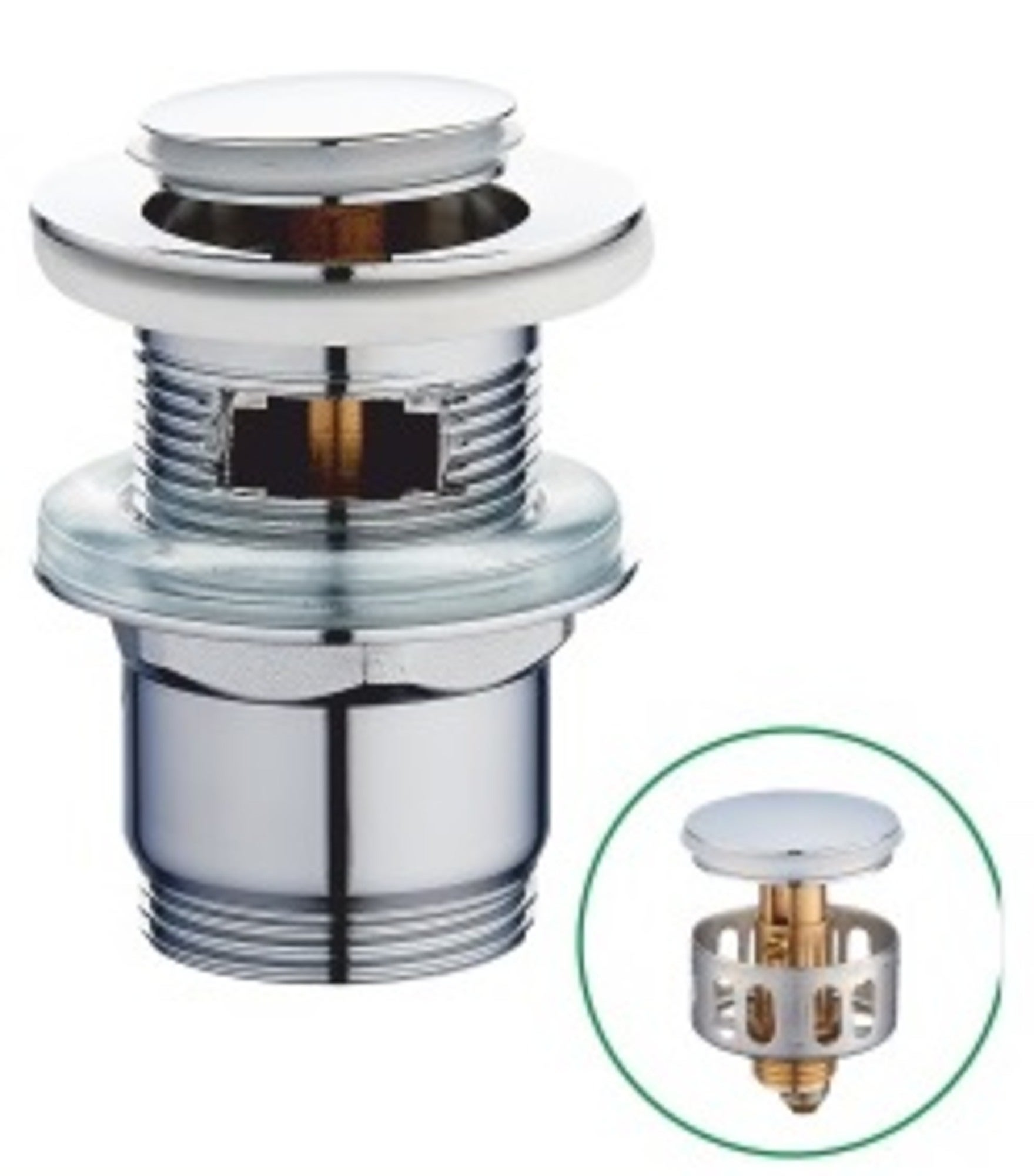 Korek klik-klak umywalkowy z przelewem i koszem AP010K 0