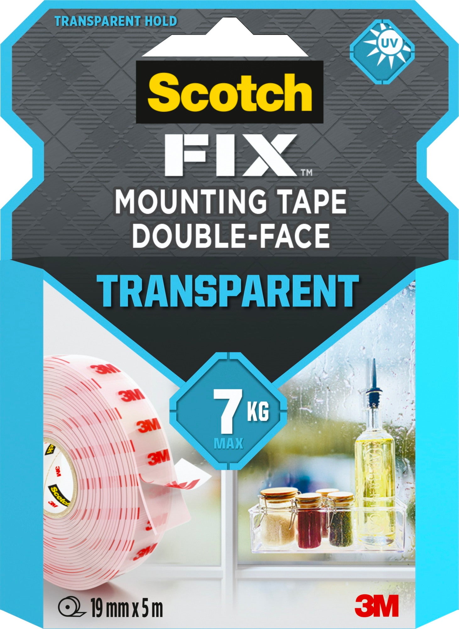 Taśma montażowa Scotch dwustronna przezroczysta 19mmx5 m