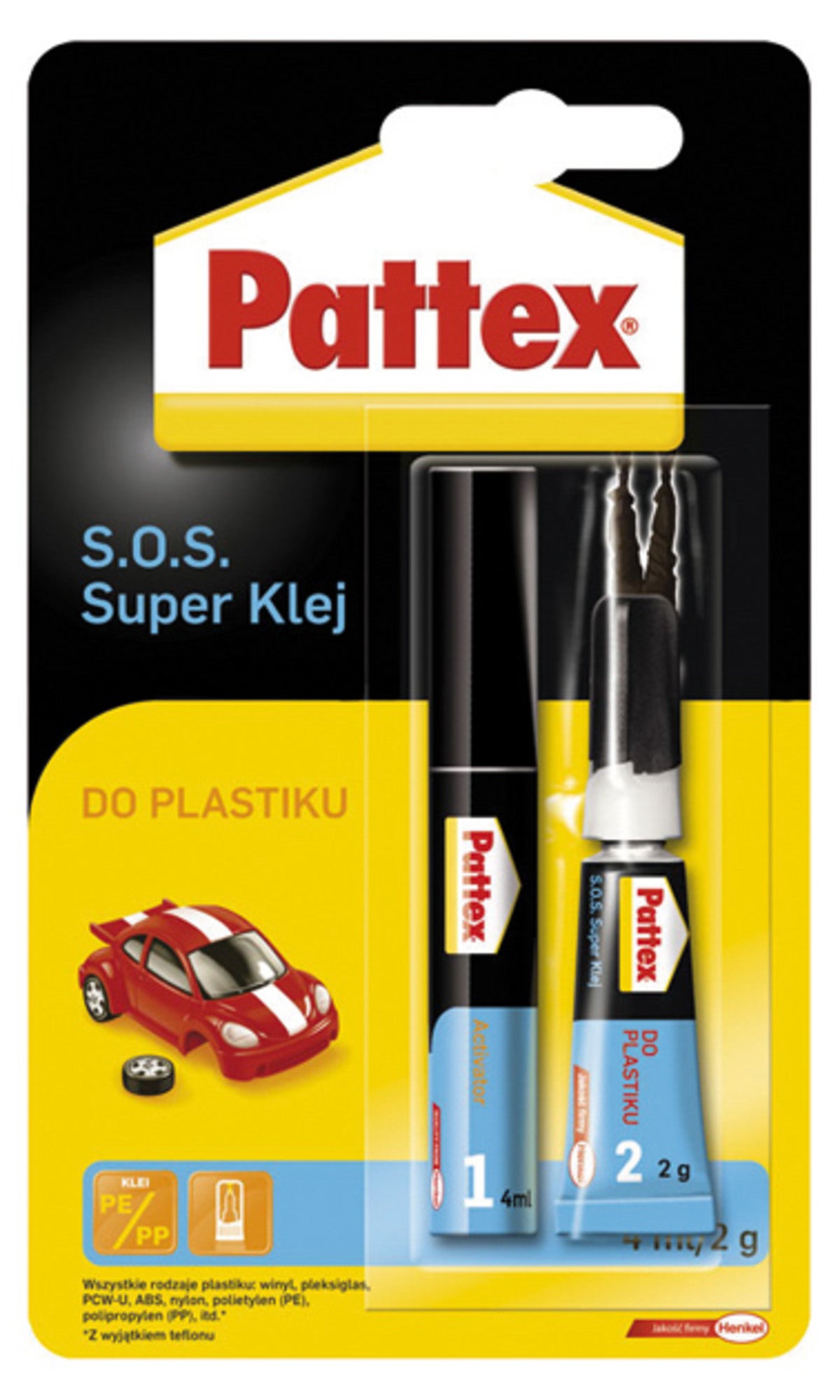 Klej do plastiku Pattex S.O.S. Super 2g + 4ml 1