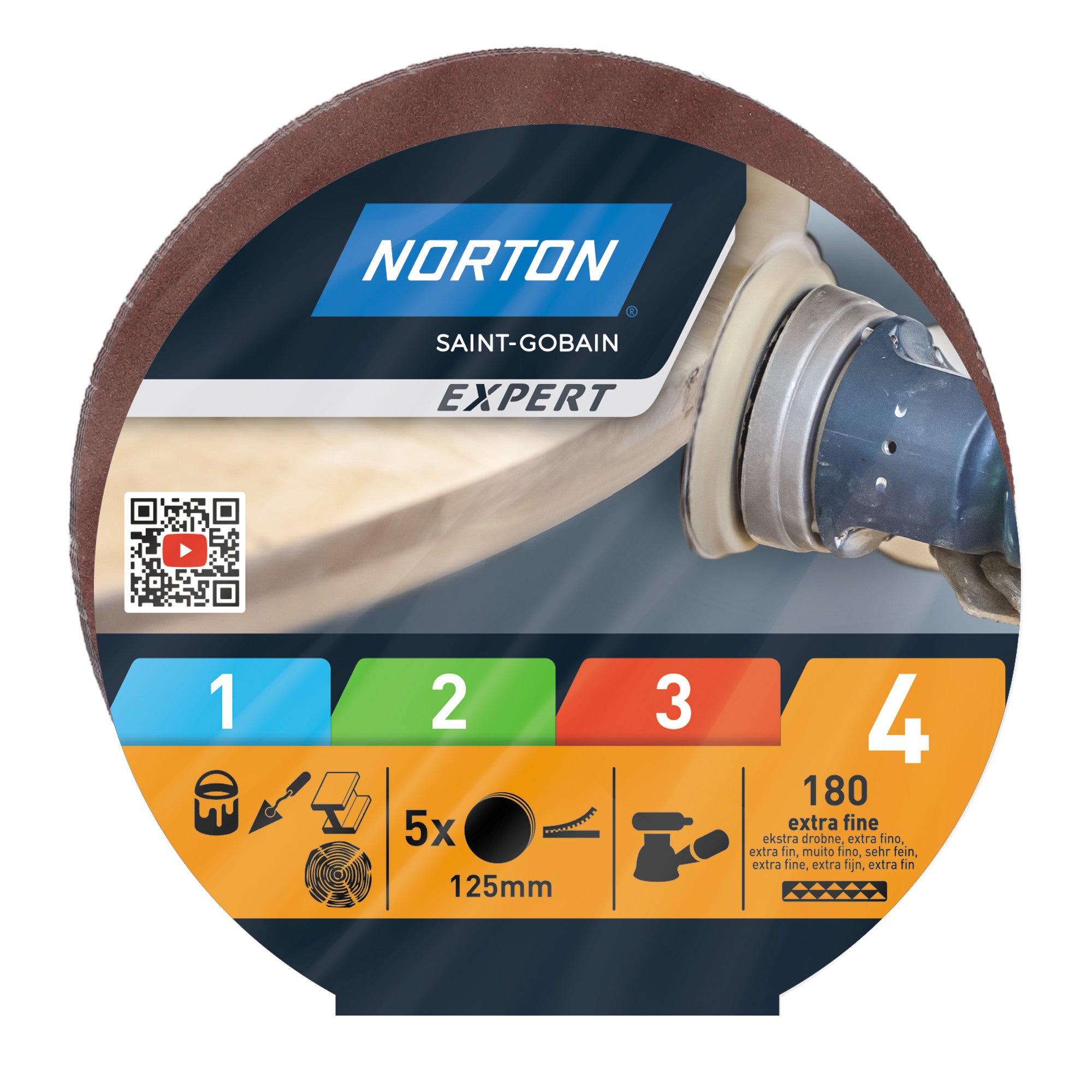 Krążek ścierny 125 mm P180, 5 szt.