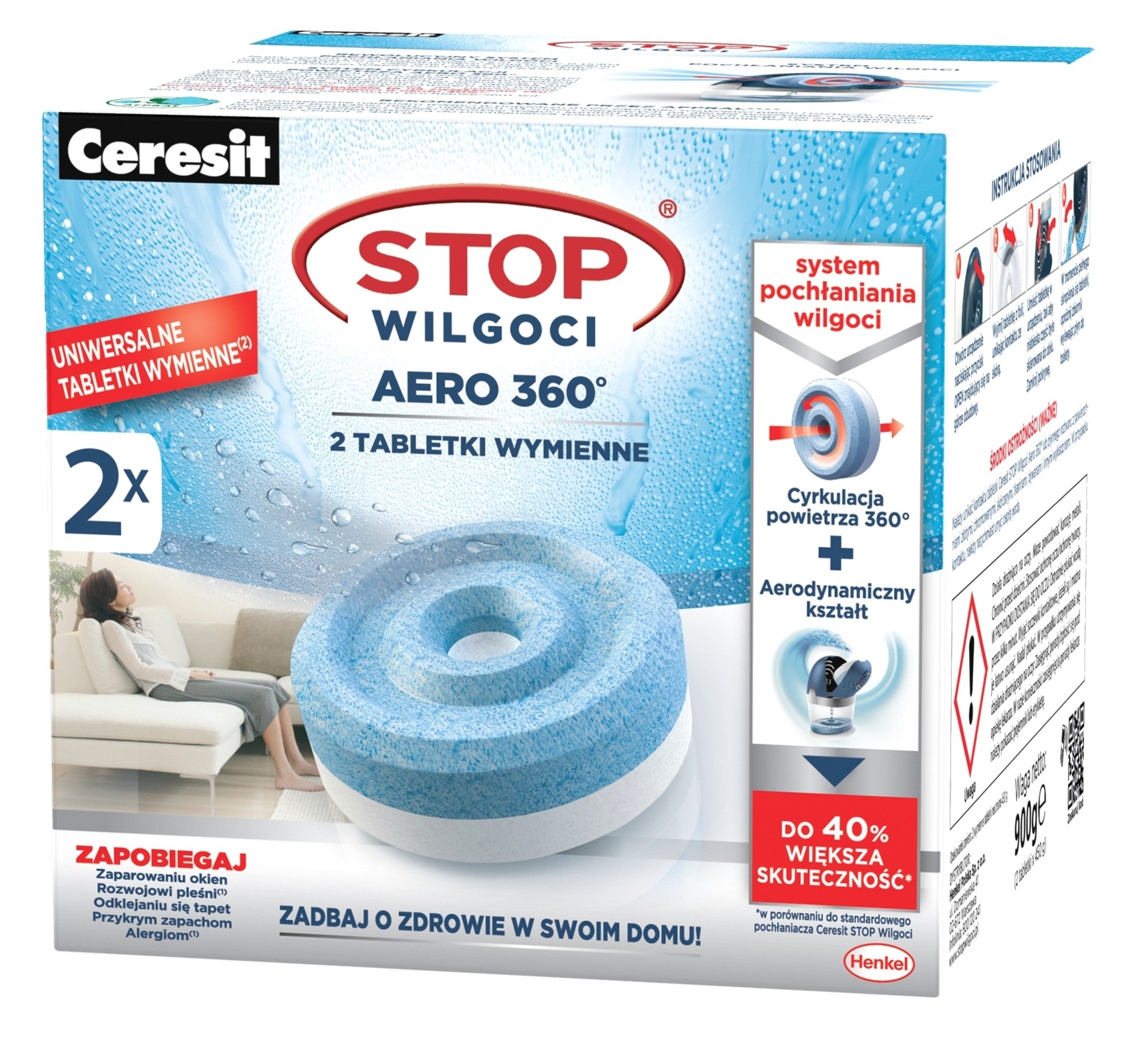 Tabletki do pochłaniacza wilgoci Ceresit Stop Wilgoci 2 sztuki 0