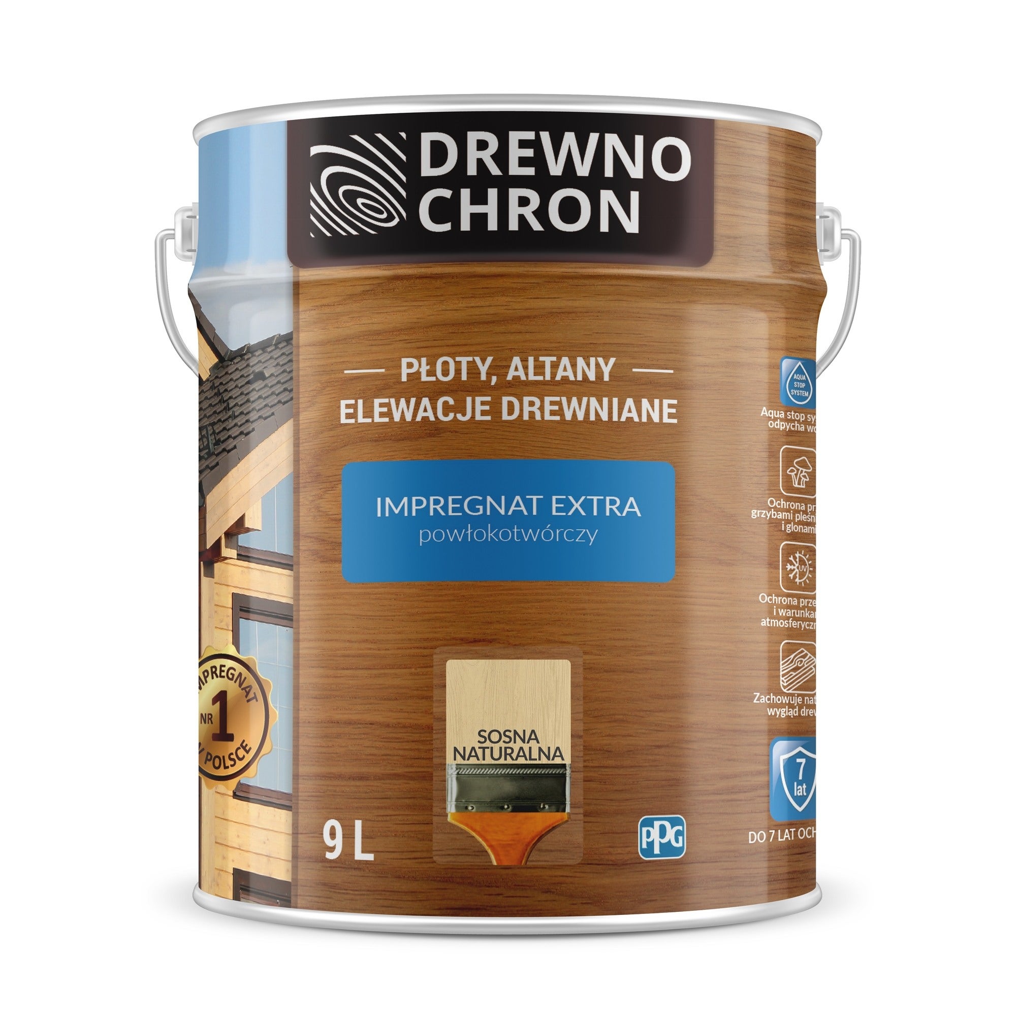 Impregnat Drewnochron Extra sosna naturalna 9l 1