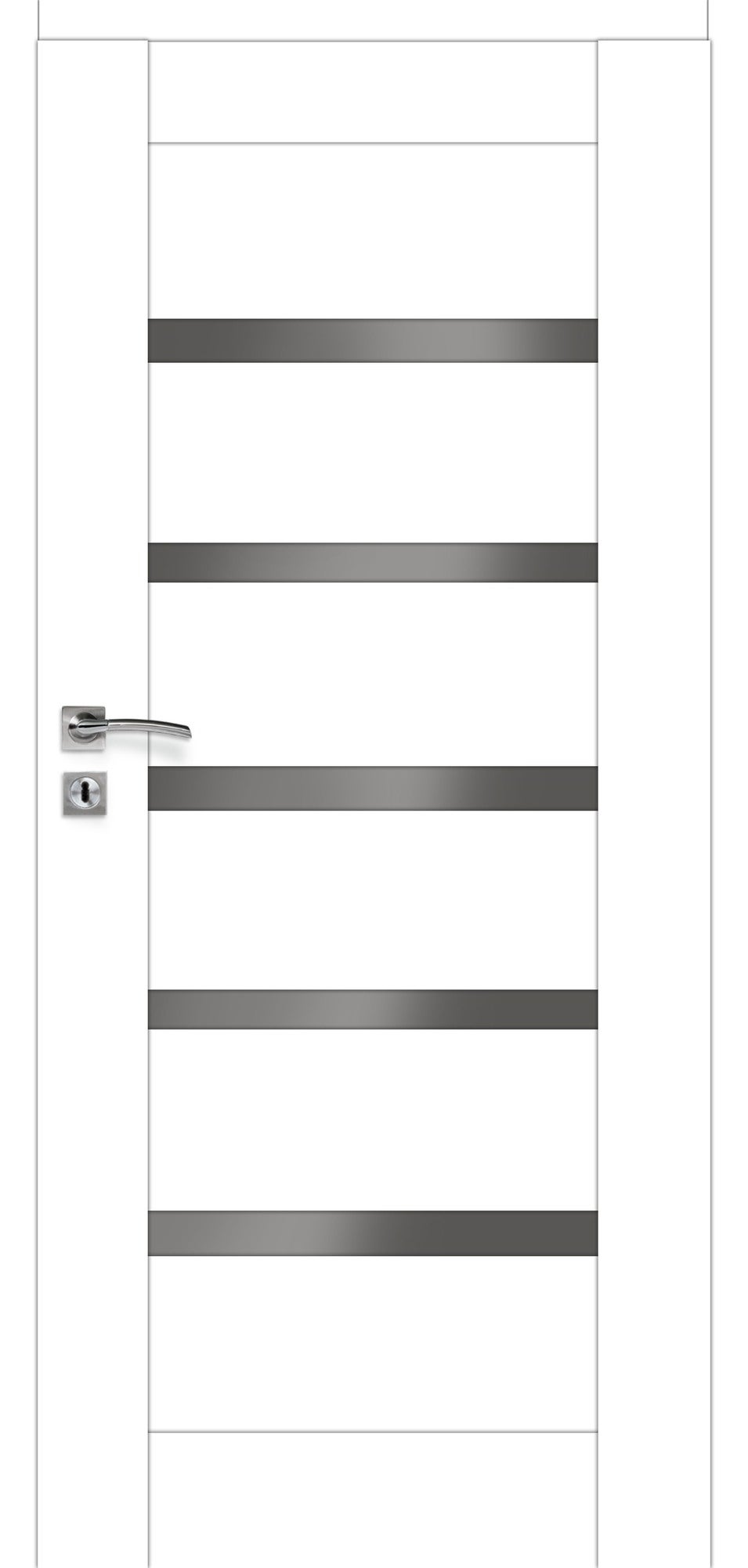 Skrzydło pokojowe Etna Nero bezprzylgowe 80 cm, prawe, biały