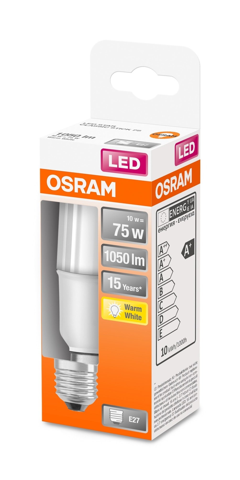 Żarówka LED E27 stick 9W 1050lm 2700K