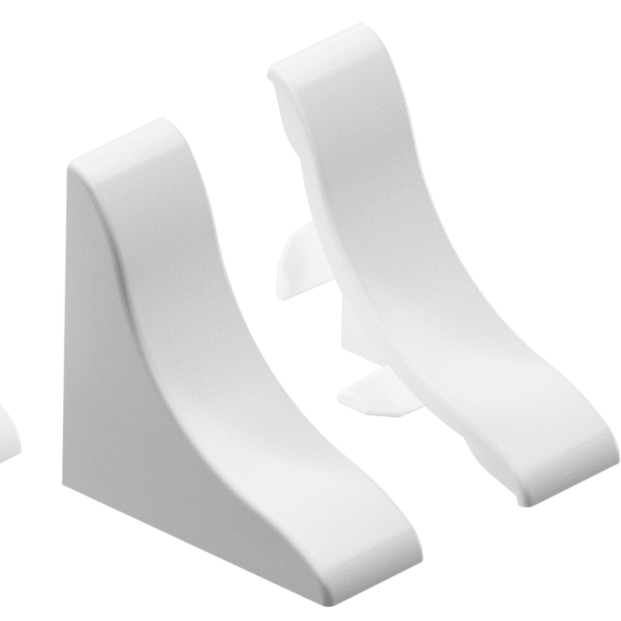 Zaślepki do listwy przyblatowej wklęsłej wąskiej 10szt. Cezar Biały RAL9003 mat