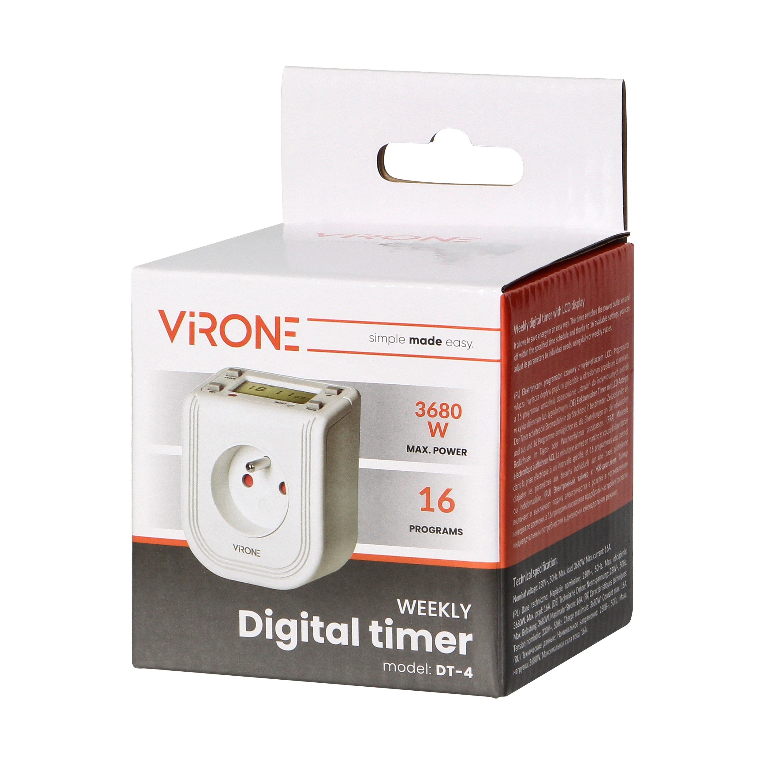 Elektroniczny programator czasowy 16 programów, symulator obecności 1