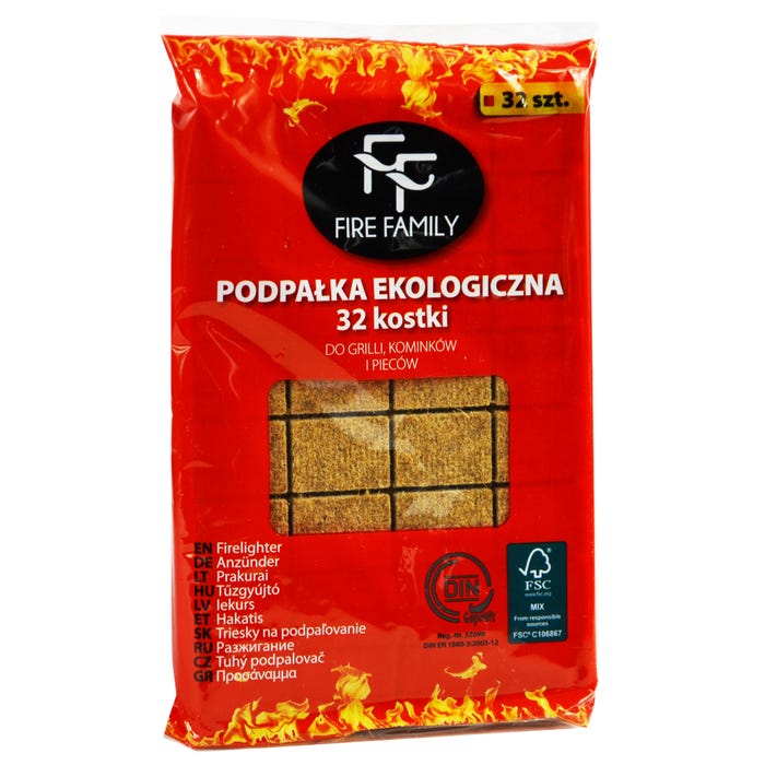 Podpałka szara FF 32 kostki