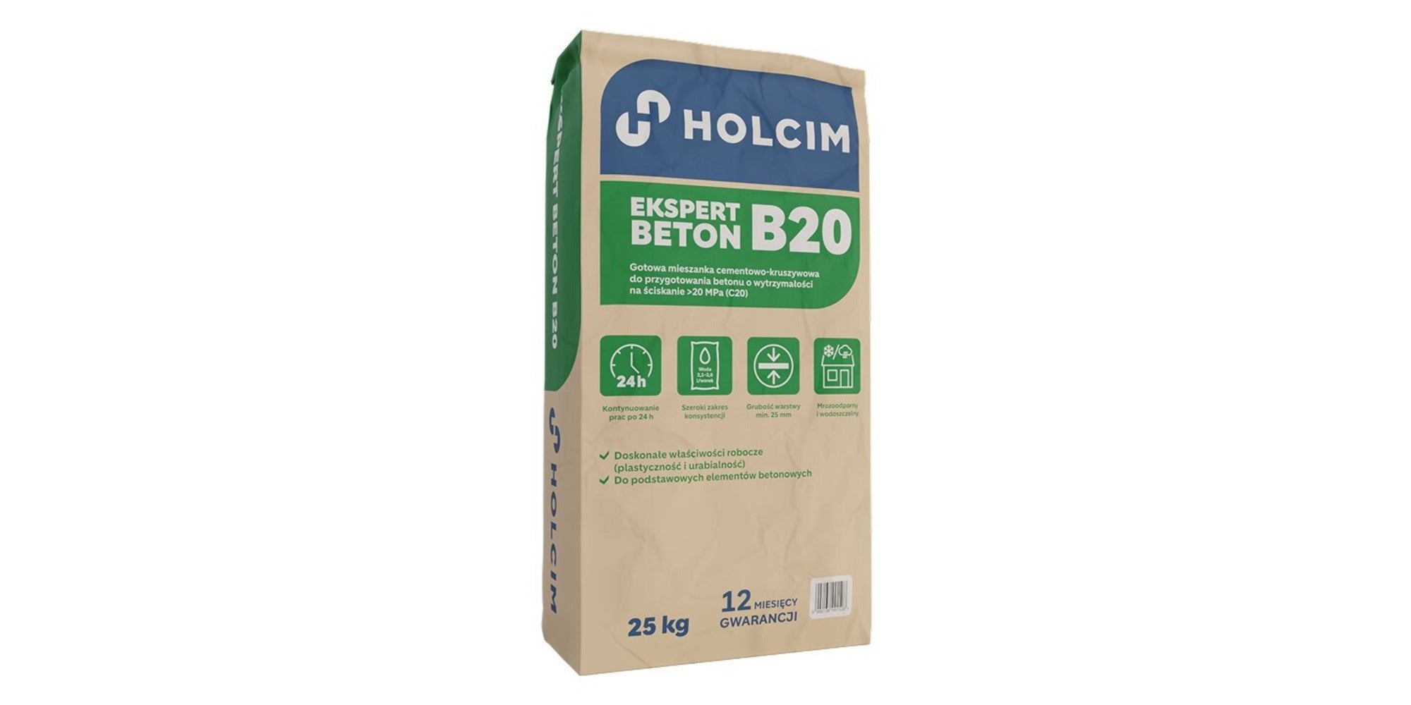 Gotowa sucha mieszanka Beton Ekspert B20 Holcim 25 kg