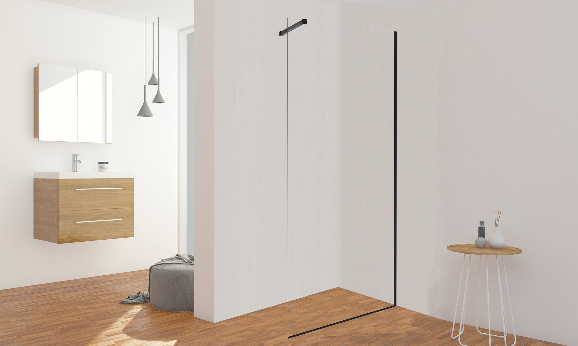 Kabina walk-in Savana Veduta 100 x 195 cm czarna 1