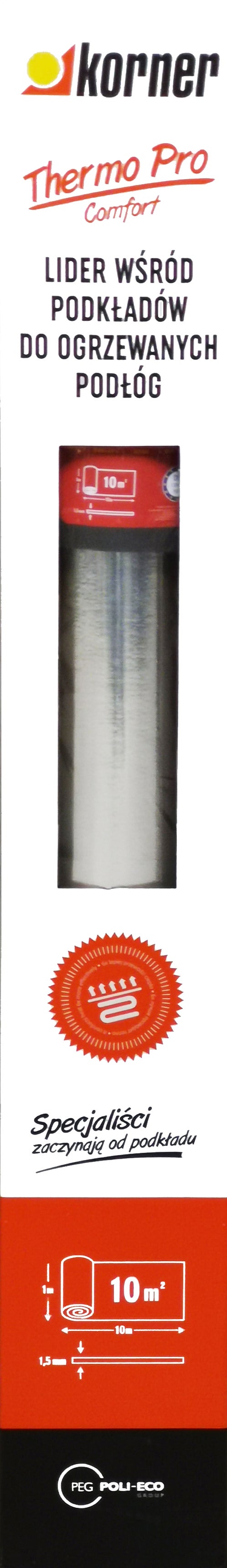 Podkład pod panele podłogowe  Thermo ProComfort 1.5 mm op.10m2 1