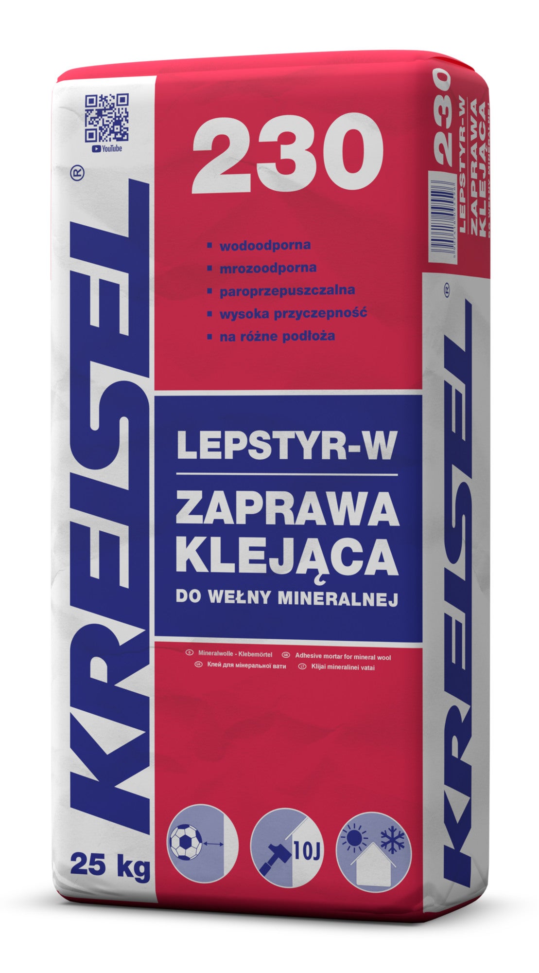 Zaprawa klejąca do wełny mineralnej Kreisel Lepstyr-W 230 25 kg