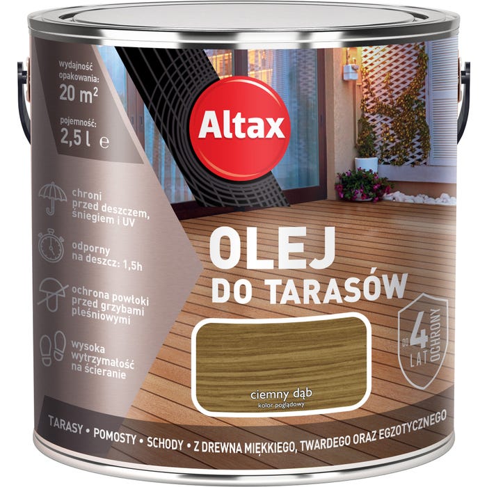 Olej do tarasu Altax ciemny dąb 2,5l