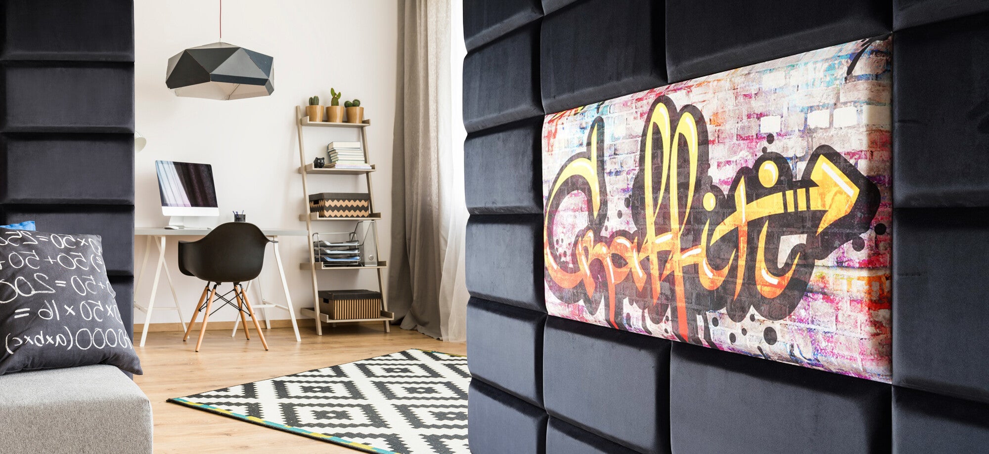 Panel tapicerowany SOFTLINE SL RE 600x300 czarny 1