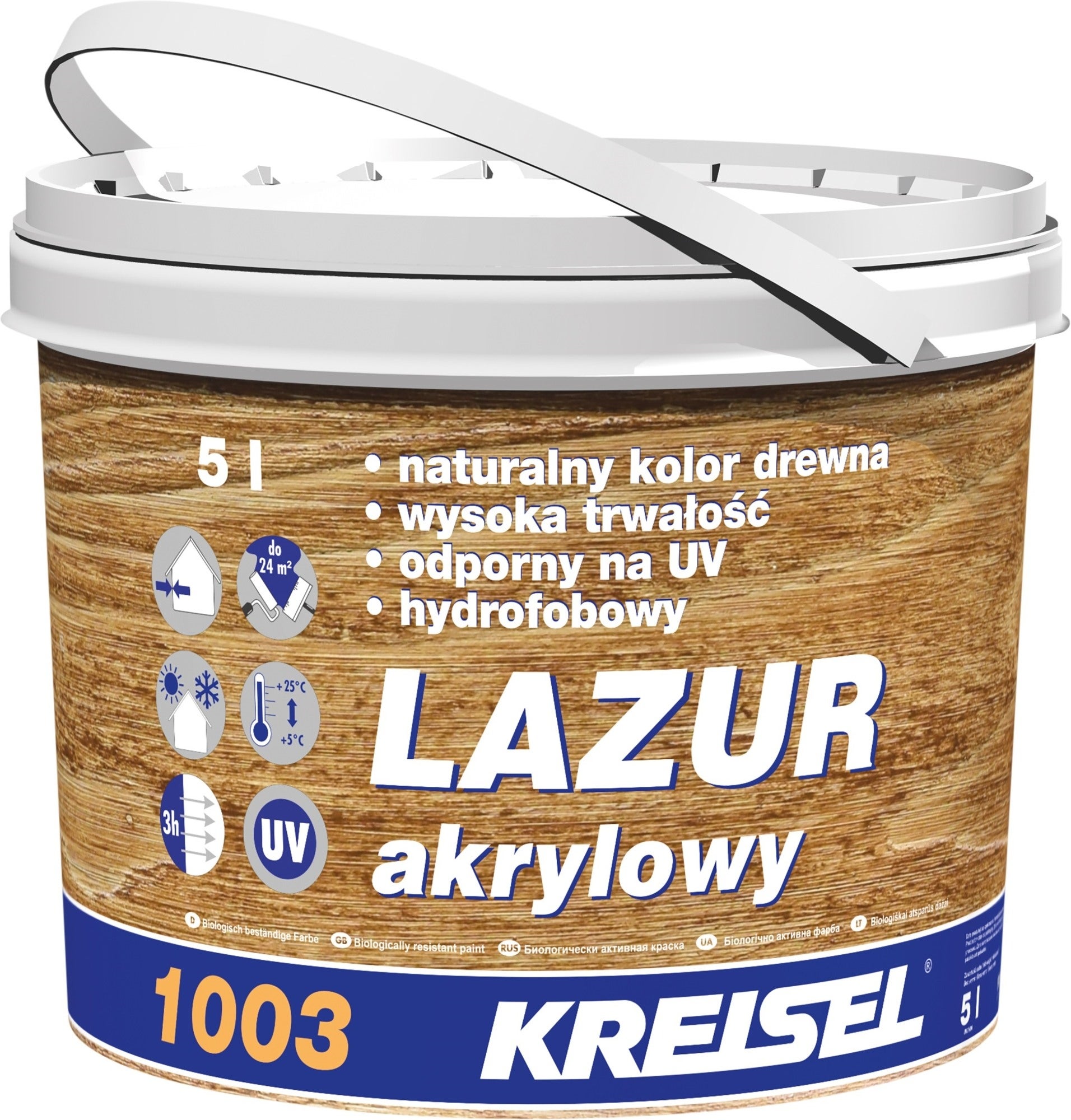 Lazur akrylowy 1003 Kreisel 5 l, mahoń 0