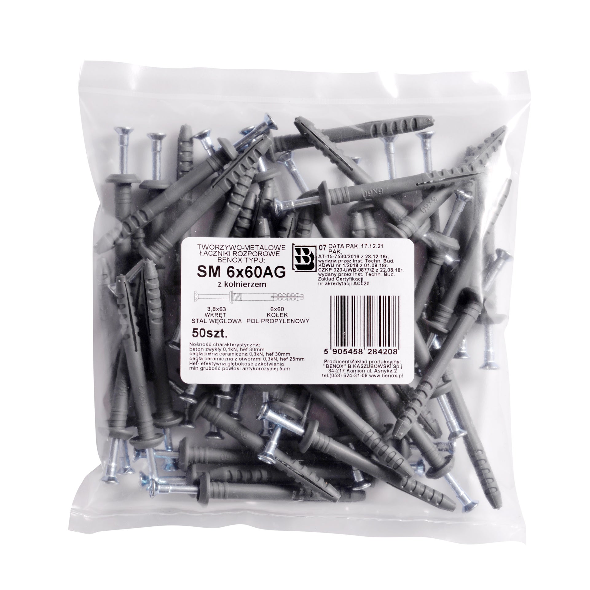 Kołek do szybkiego montażu 6.0x60 mm (50 szt.) 1