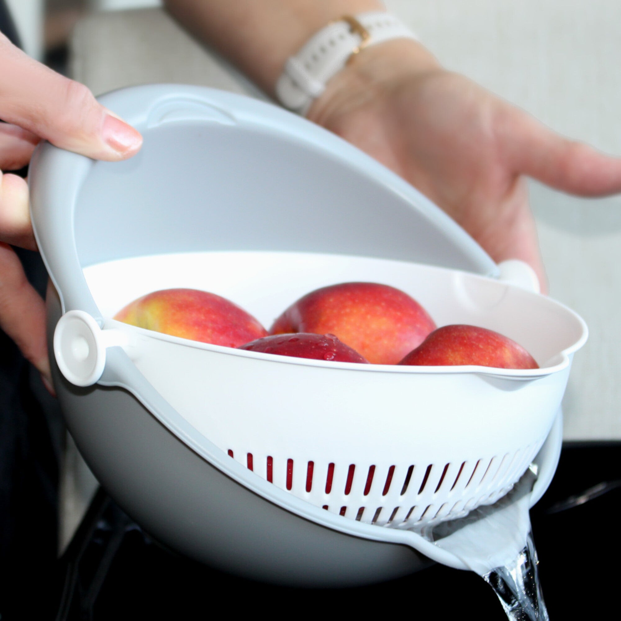 Miska cedzak 2w1 szara 2