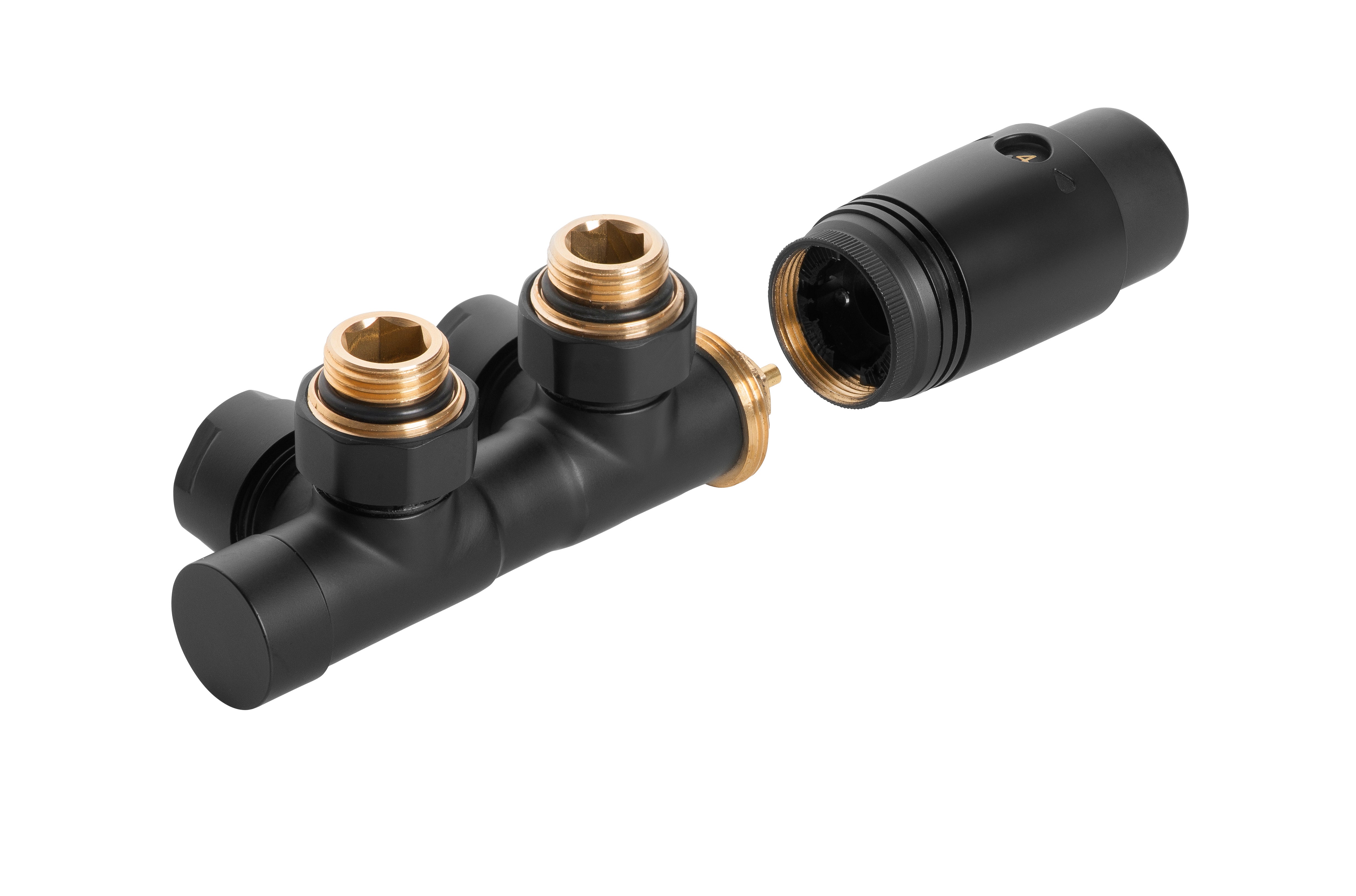 Zestaw termostatyczny Prov Duo-Plex 1/2" ze złączkami, czarny 1