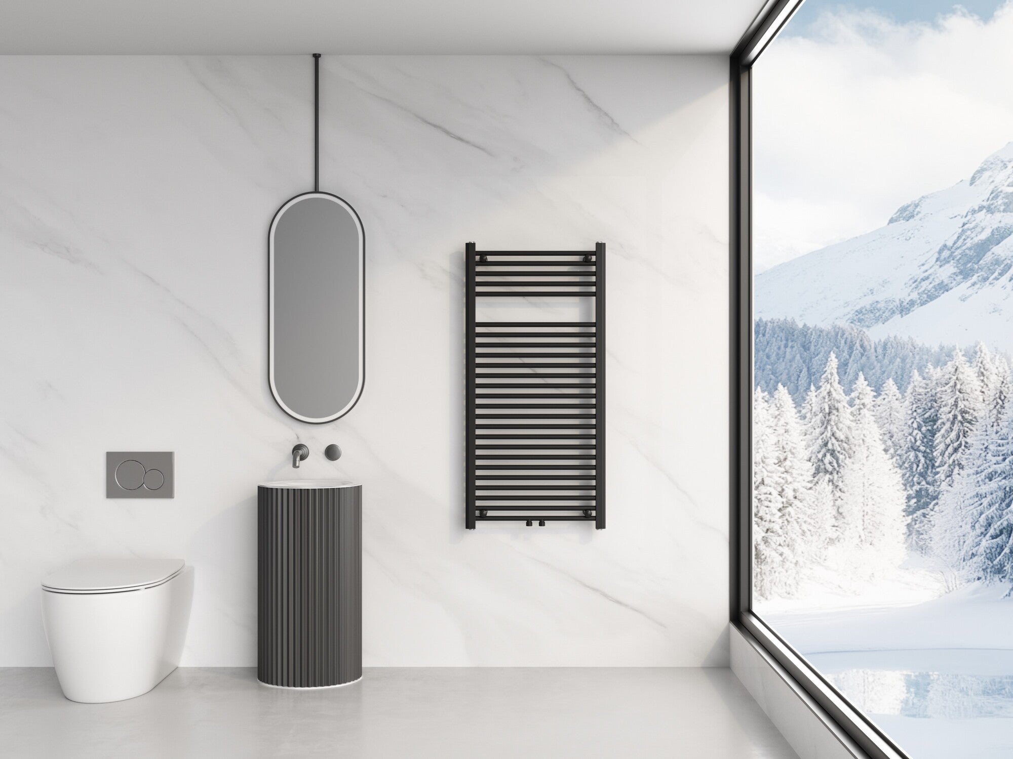 Grzejnik łazienkowy CARAT 1120X550 495W czarny 2