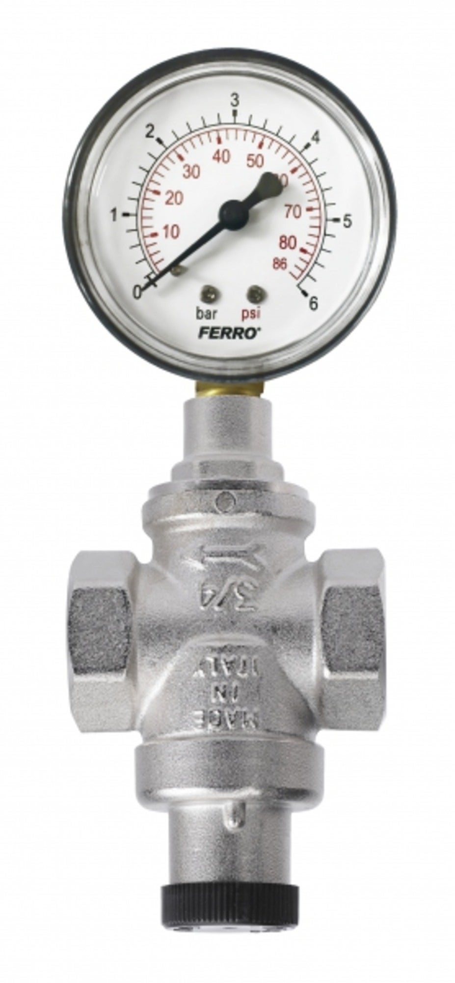 Reduktor ciśnienia 1/2" PN16 1-4 bar, z manometrem 1