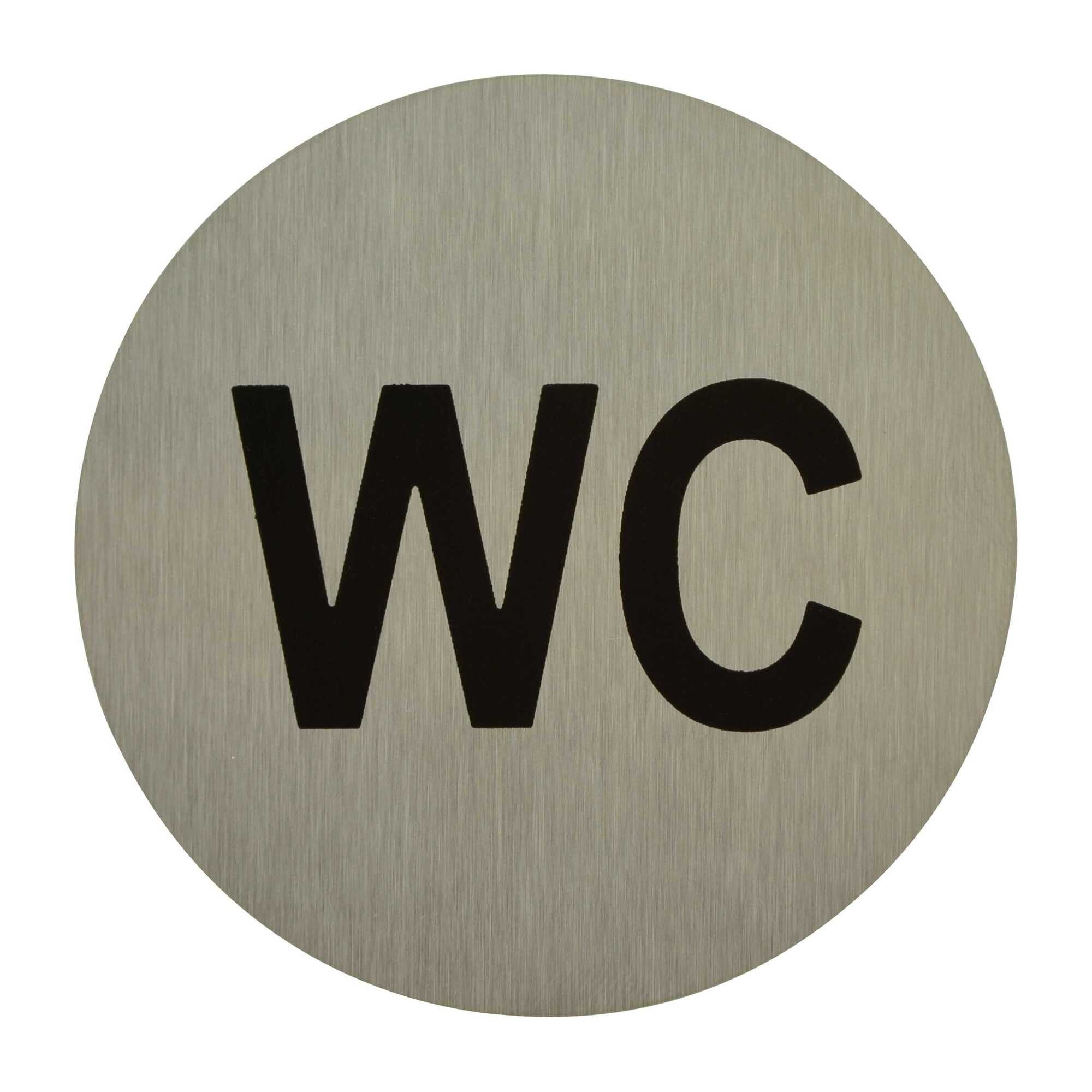 Znak informacyjny WC inox 75 mm