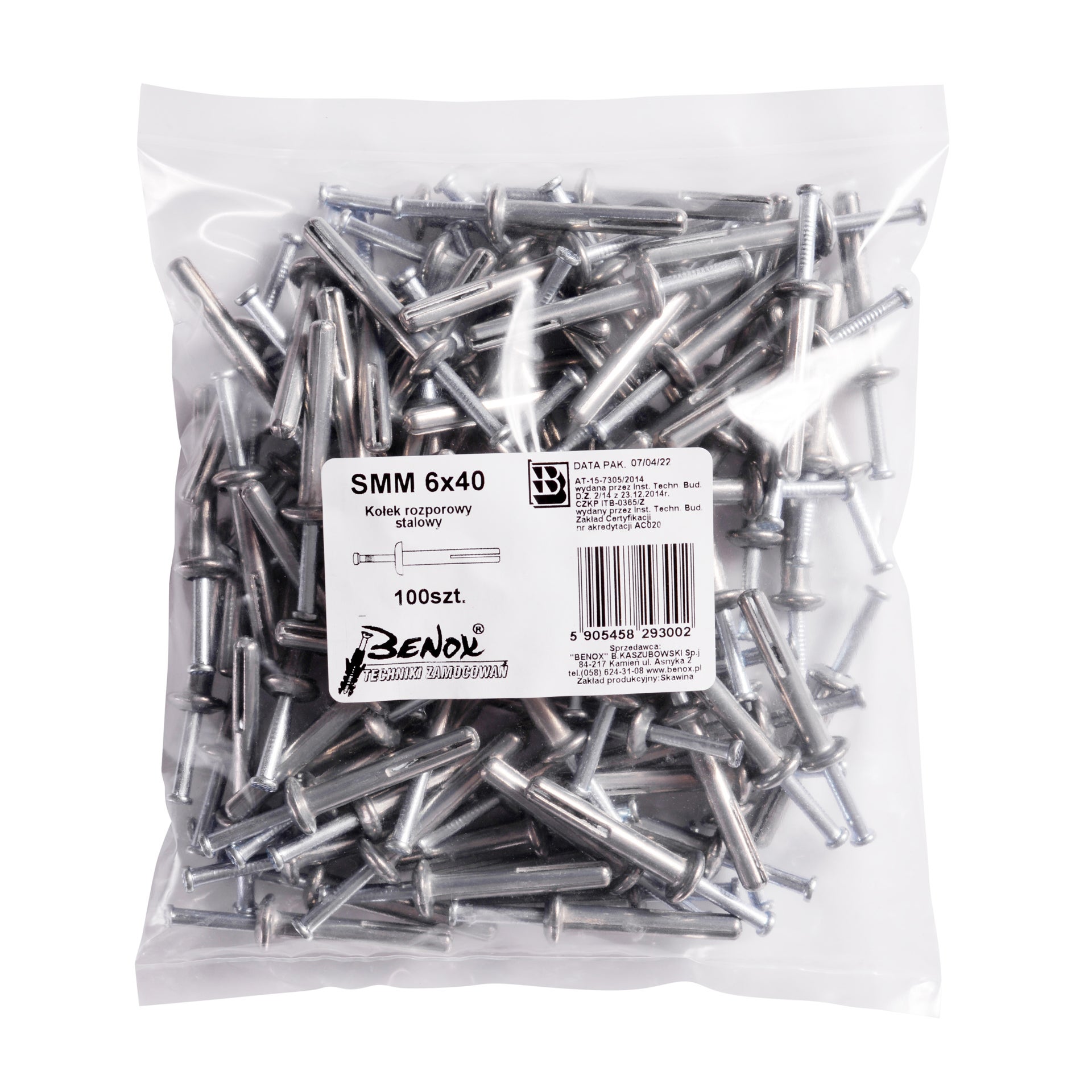 Kołek do szybkiego montażu 6.0x40 mm (100 szt.) 1