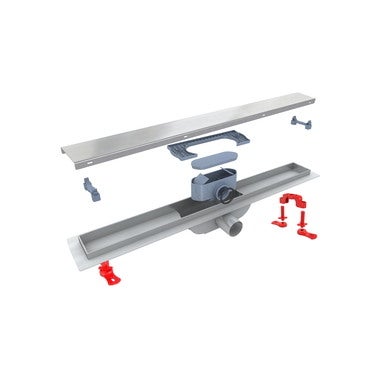 Odpływ liniowy Alfa Linear 600 mm z dwustronnym rusztem, inox 12