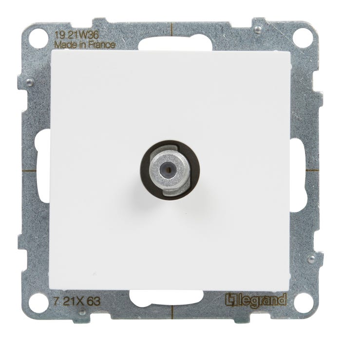 Gniazdo TV typ "F" - końcowe - 1.5 dB, Biały