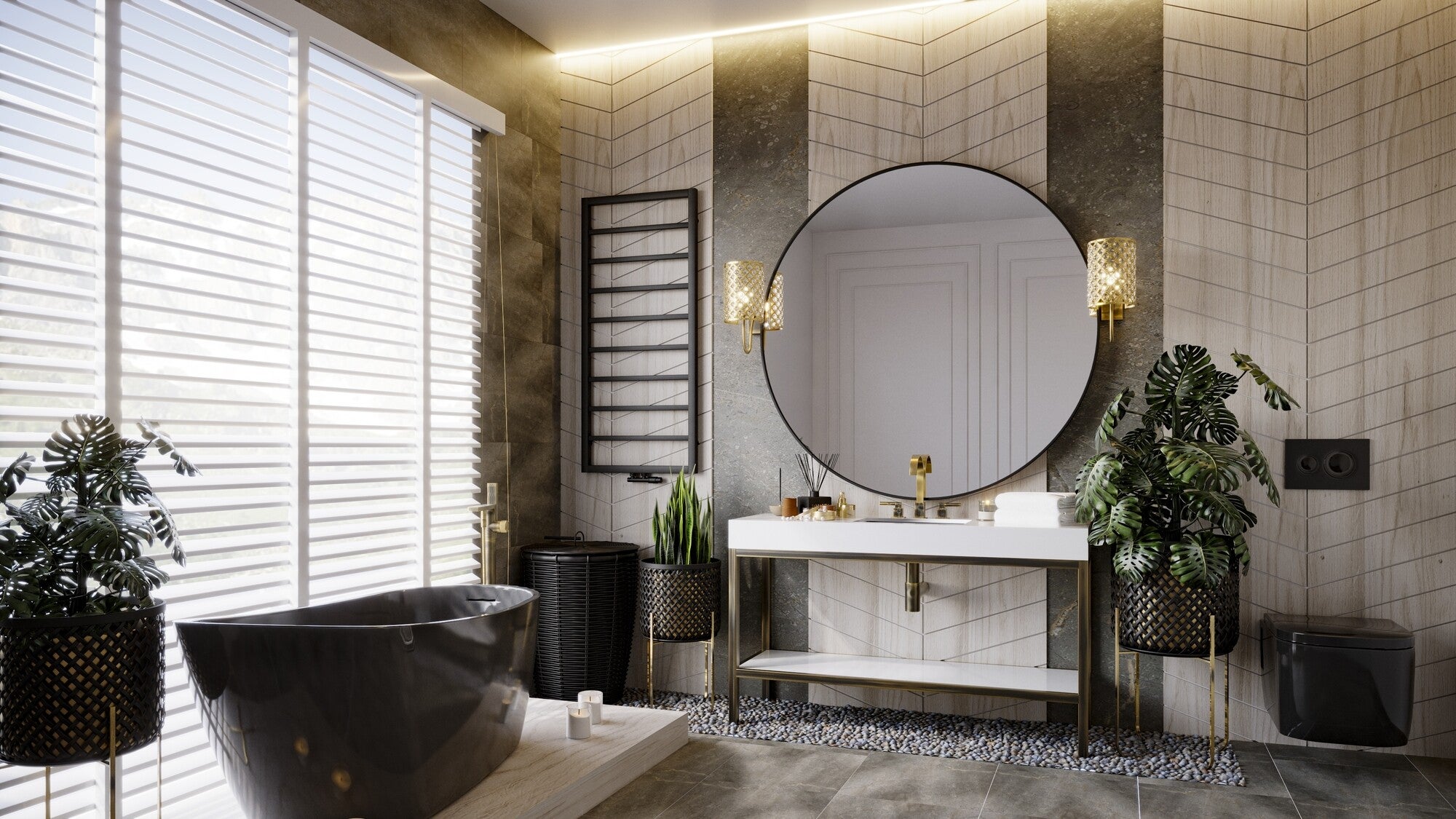 Grzejnik łazienkowy A New 112x50 cm, czarny matowy 1