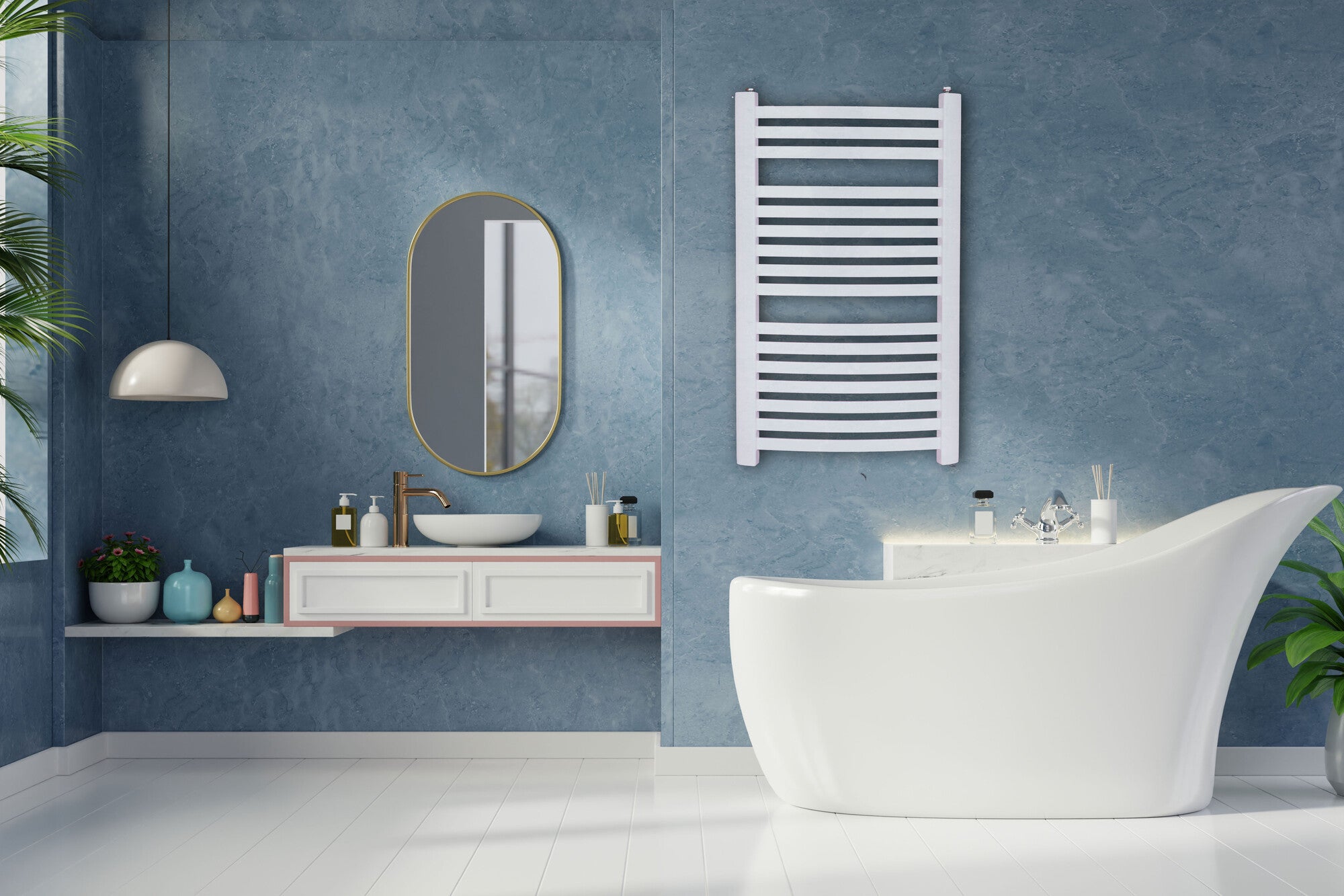 Grzejnik łazienkowy Torino 94x58 cm, biały 2