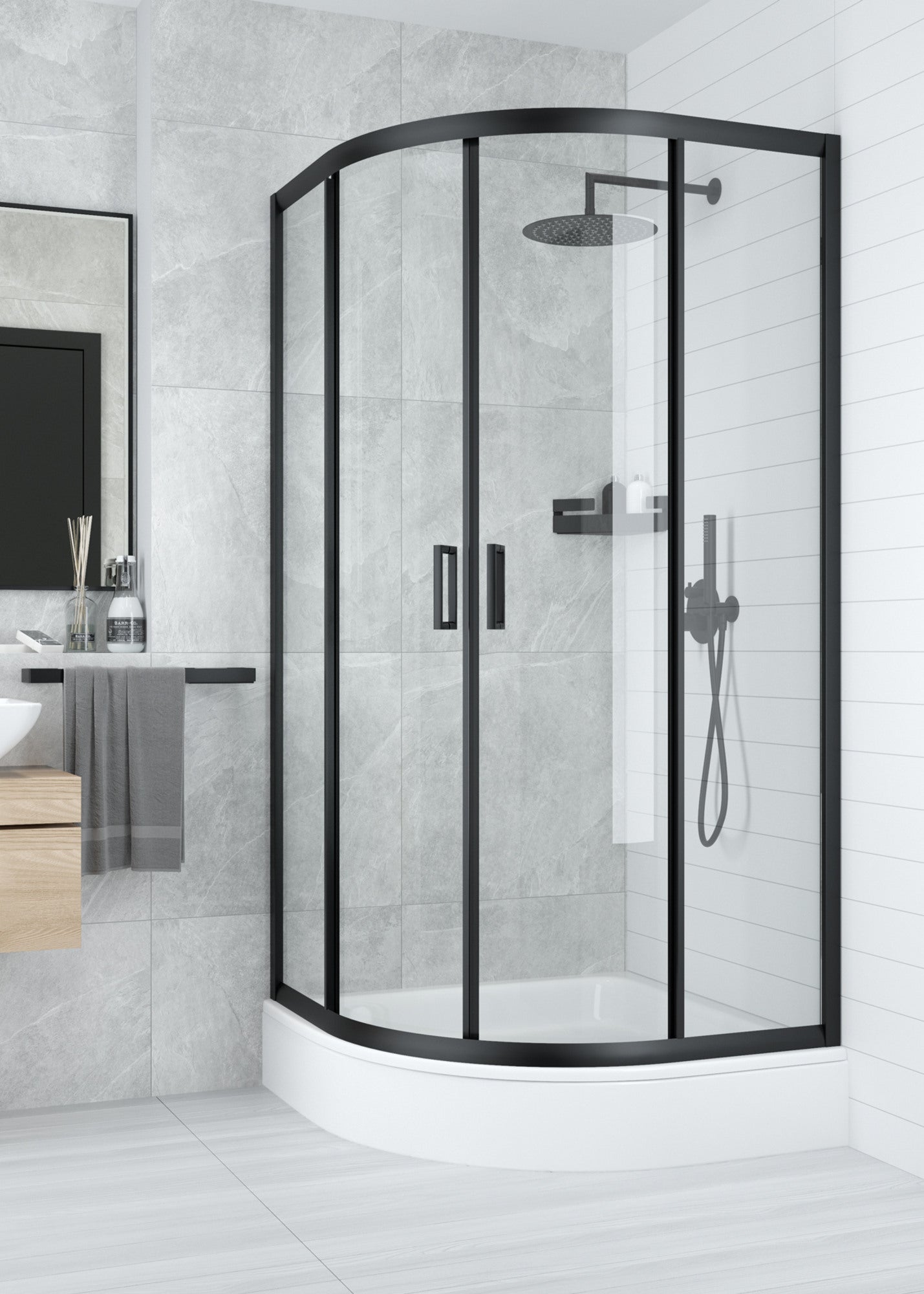 Kabina prysznicowa Deante Dill Black 90x90 KDD_N51K