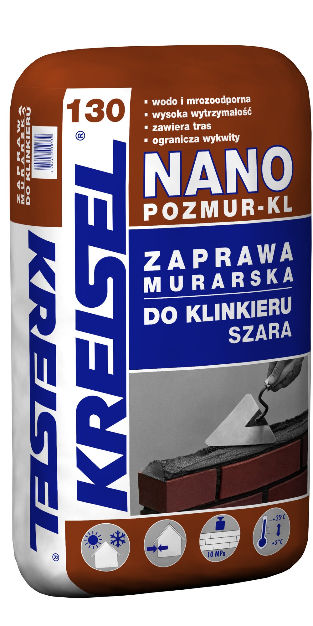 Zaprawa murarska do klinkieru Kreisel Pozmur-KL NANO 130 25 kg, szara 1