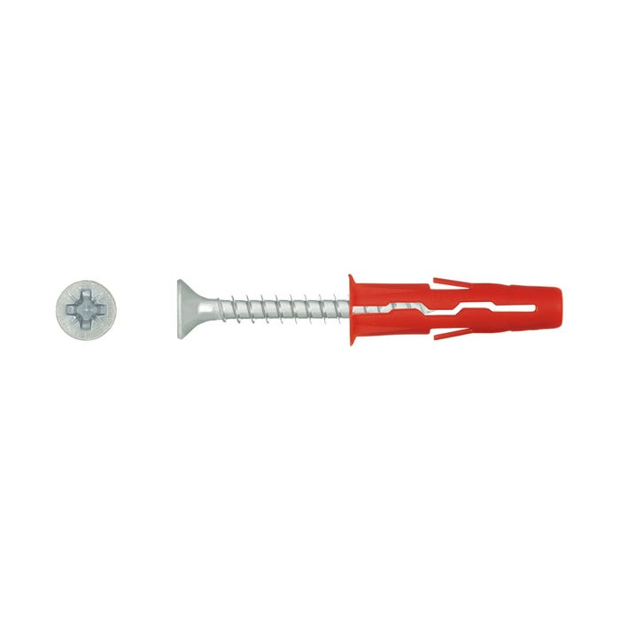 Kołek uniwersalny UNO 6x28 mm z wkrętem (80 szt.)