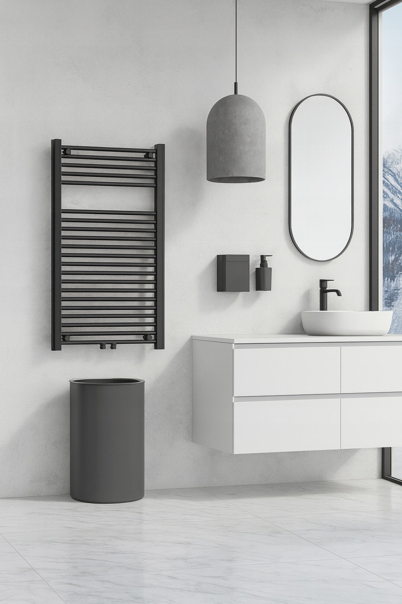 Grzejnik łazienkowy CARAT 940X550 417W czarny 4