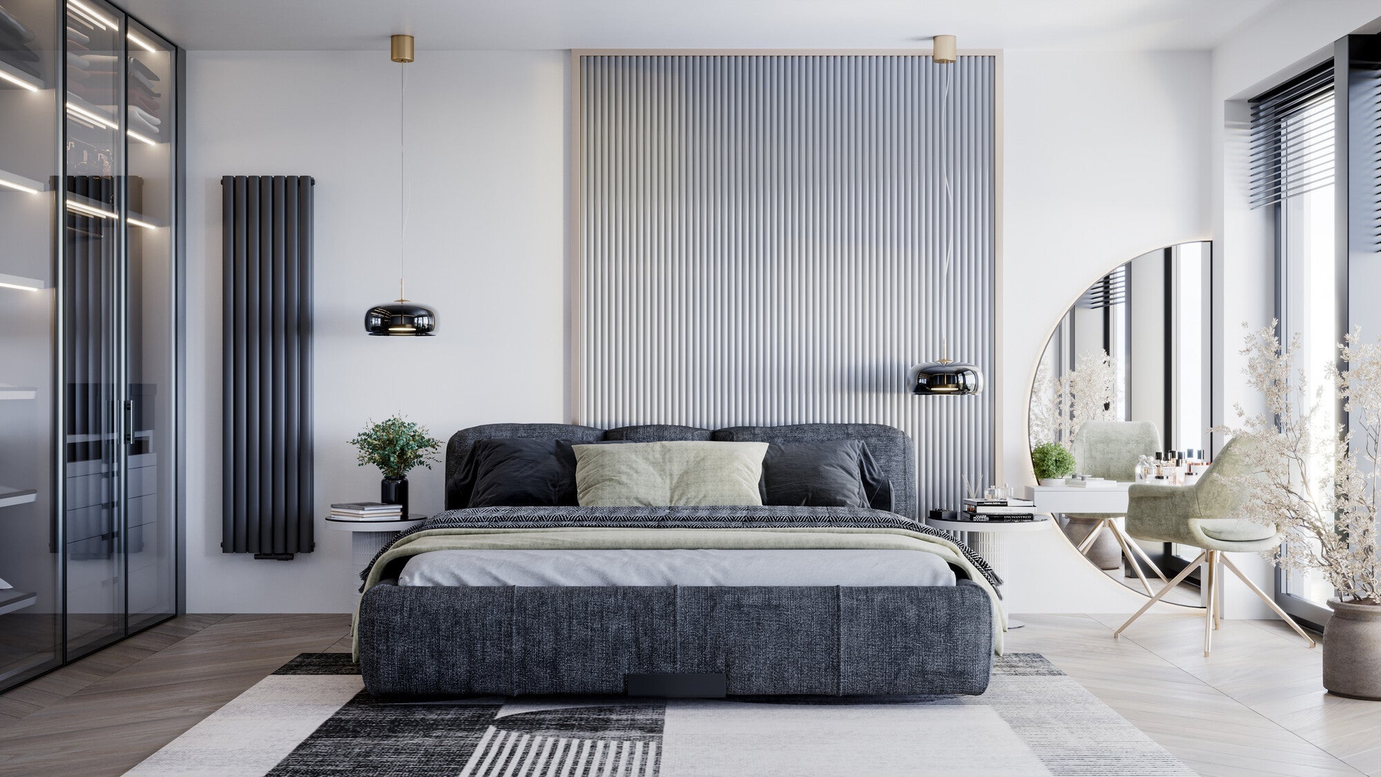 Grzejnik dekoracyjny Oval podwójny 170x41 cm, antracytowy 1