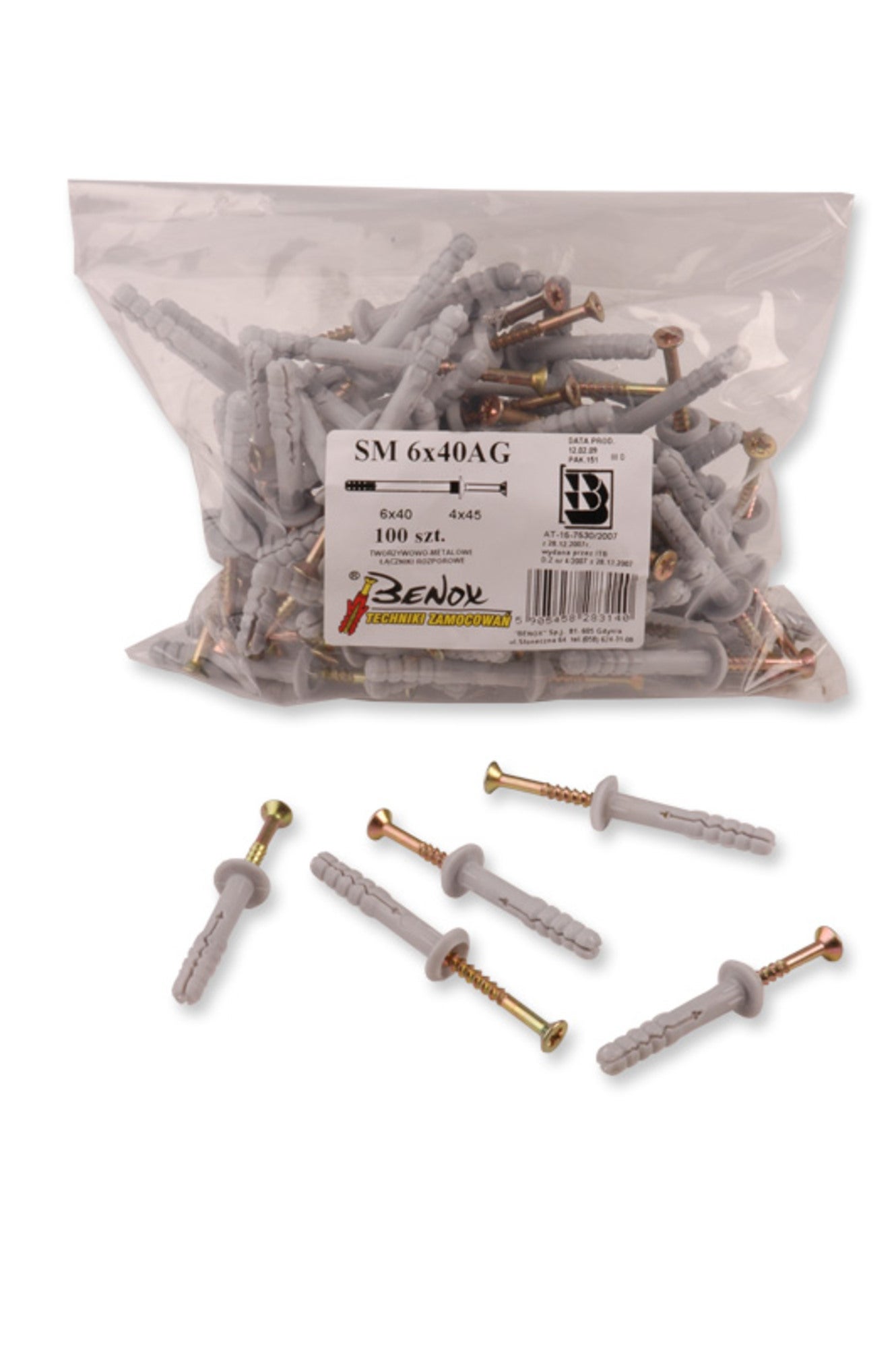 Kołek do szybkiego montażu 6.0x40 mm (15 szt.) 0