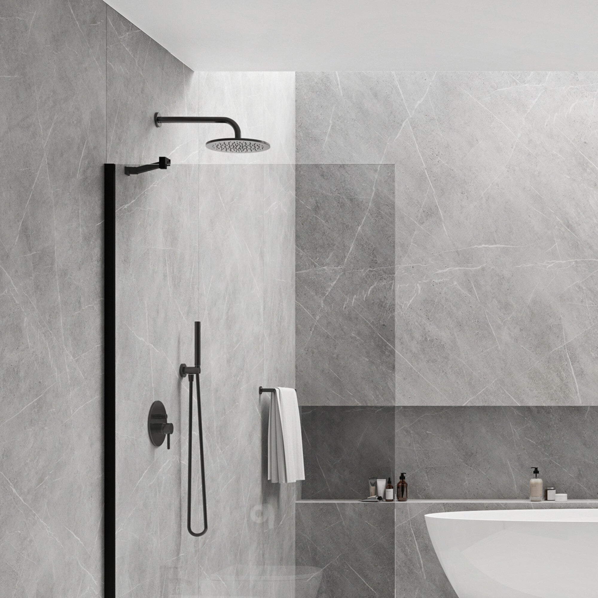 System prysznicowy podtynkowy Omnires Y czarny 3