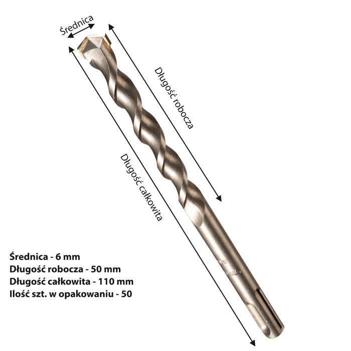 Wiertło do betonu 6x50/110 mm 50 szt. Makita