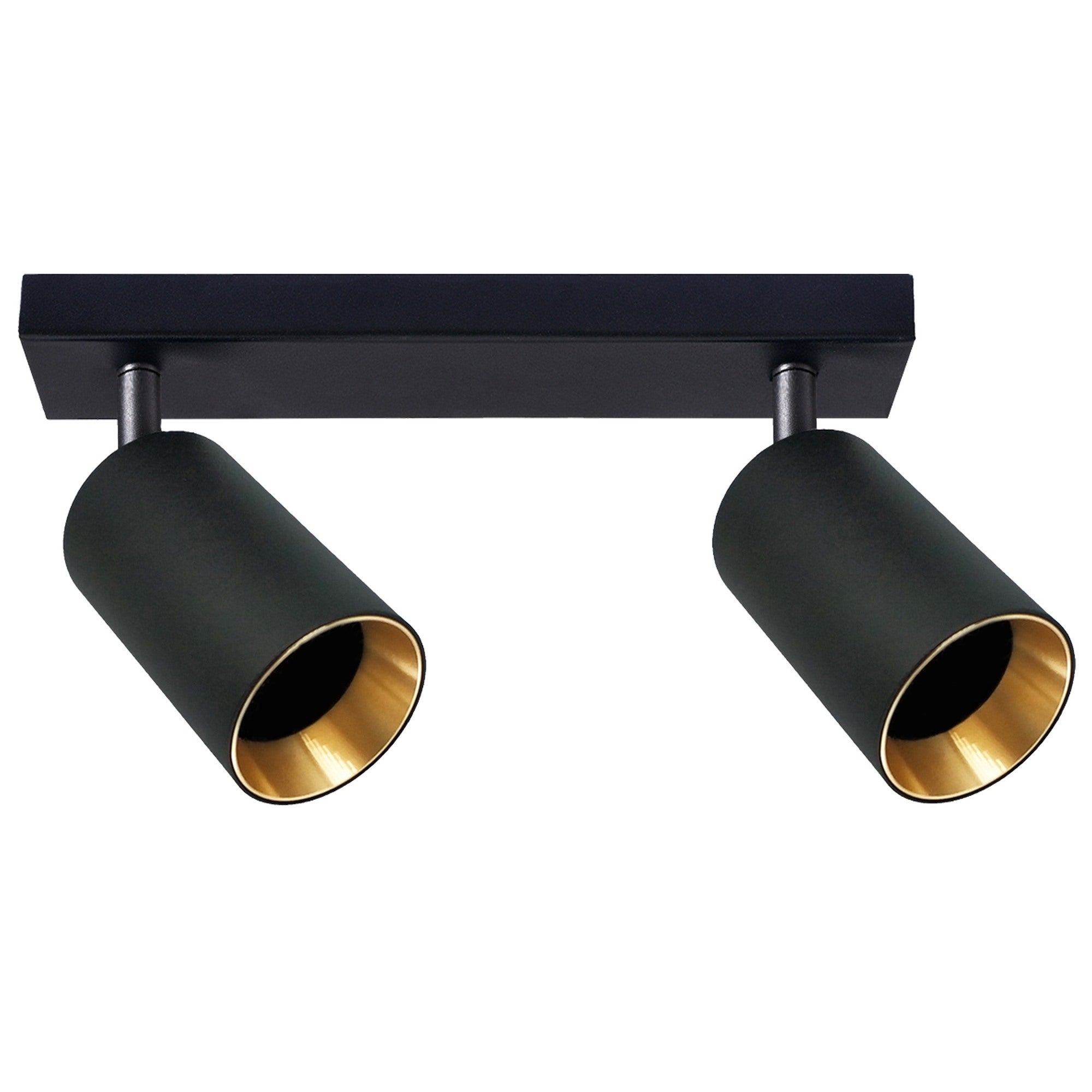Lampa ścienno-sufitowa GU10 MARIBEL 2xGU10 10W kolor czarny + czarne/złote pierścienie