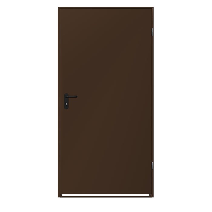 Drzwi techniczne zewnętrzne Zk Iso 90 cm, ocieplone styropianem, RAL 8028